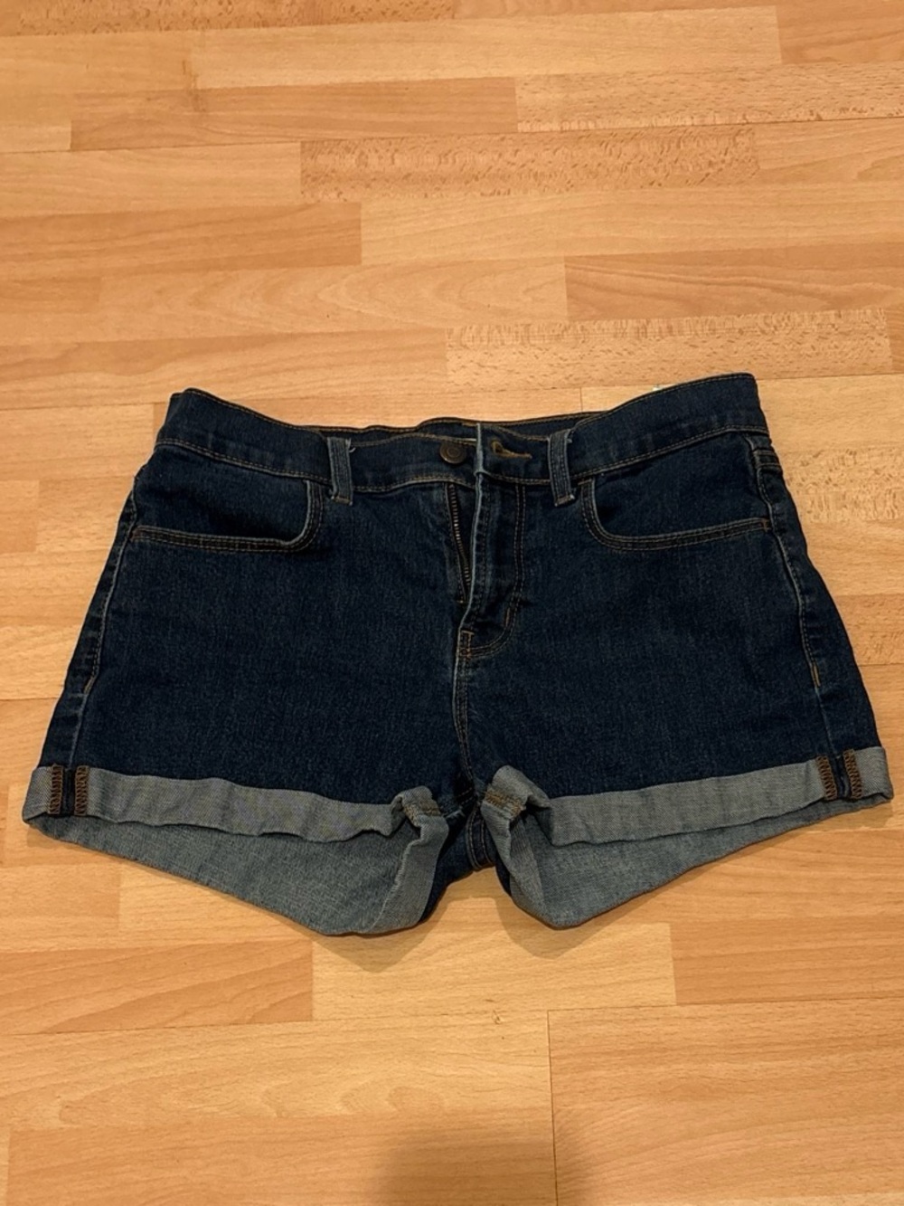 Old Navy Dark Blue Rolled Hem Denim Shorts